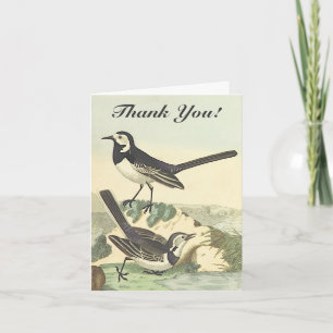 Zwei Vögel, Vintage-Look, "Danke!" Karte