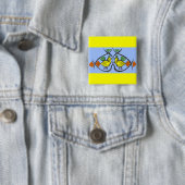 zwei Volkskunstvögel Button (Beispiel)