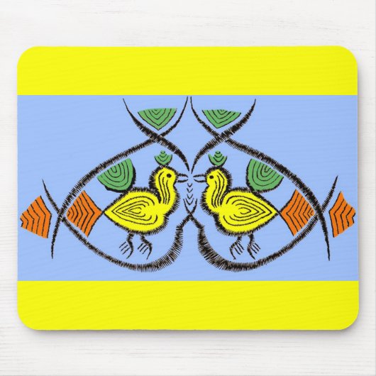 zwei Volkskunstvögel Mousepad (Vorne)