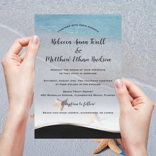 Zwei von uns / Ocean Liebe Starfish Beach Hochzeit Einladung