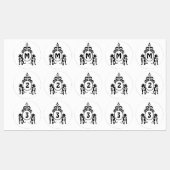 Zwei Wachhunde Monogramm Etiketten (Blatt)