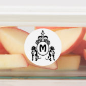 Zwei Wachhunde Monogramm Etiketten (Befestigt)