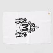 Zwei Wachhunde Monogramm Golfhandtuch (Horizontal)