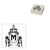 Zwei Wachhunde Monogramm Gummistempel (Stempel)