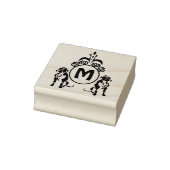 Zwei Wachhunde Monogramm Gummistempel (Stempel)