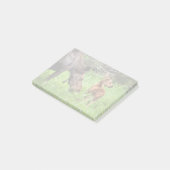 Zwei wachsame Elch-Mutter und Baby Post-it Klebezettel (angewinkelt)