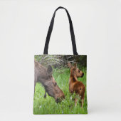 Zwei wachsame Elch-Mutter und Baby Tasche (Vorderseite)