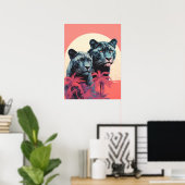 Zwei Wächter: Tropische Panther Poster (Heimbüro)