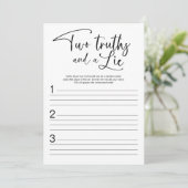Zwei Wahrheiten und ein lautes Brautparty Einladung (Stehend Vorderseite)