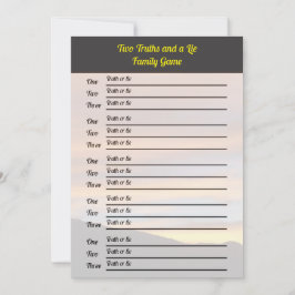 Zwei Wahrheiten und ein leichtes Spiel | Family Wi Einladung
