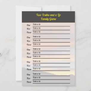 Zwei Wahrheiten und ein leichtes Spiel Family Wi Einladung
