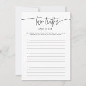 Zwei Wahrheitskarten und eine Live-Brautparty-Akti Einladung (Vorderseite)