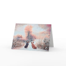 Zwei walisische Corgis in Snow