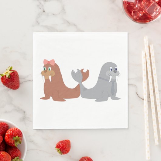 Zwei Walruses Napkins Serviette (Beispiel)