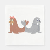 Zwei Walruses Napkins Serviette (Vorderseite)