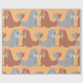 Zwei Walruses Wrapping Paper Geschenkpapier (Flach)