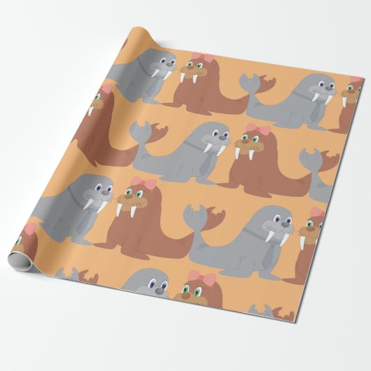 Zwei Walruses Wrapping Paper Geschenkpapier (Ungerollt)