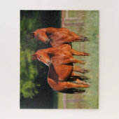 Zwei Warmblutpferde Stehend Puzzle (Vertikal)