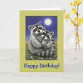 Zwei Waschbären in der Liebe Karte (Gelbe Blume)