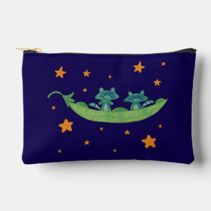 Zwei Waschbären in einer Erbsenschote Whimsical Zubehörtasche