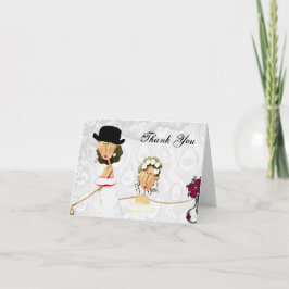 Zwei Wedding Bräute danken Ihnen Dankeskarte