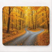 Zwei Wege in einem herbstlichen Wald Mousepad (Vorne)