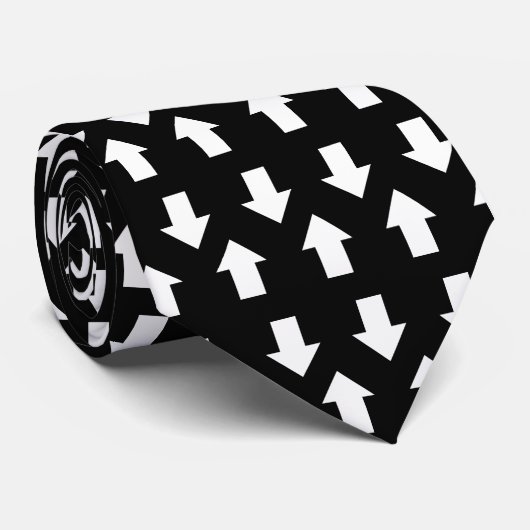 Zwei Wege weiße Pfeile - schwarz Krawatte (Gerollt)