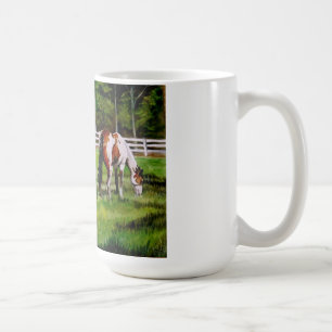Zwei weiden lassende Farben-Pferde Kaffeetasse