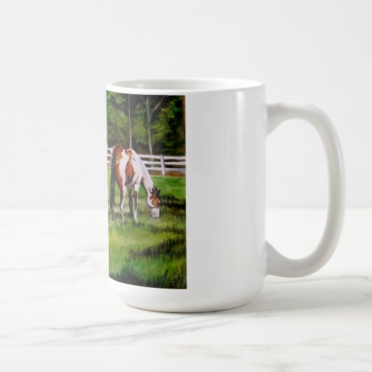 Zwei weiden lassende Farben-Pferde Kaffeetasse (Rechts)
