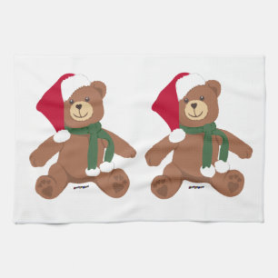 Zwei Weihnachts-Teddybären Küchentuch