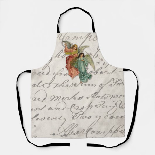 Zwei WeihnachtsAngels - Viktorianischer Schrott Re Schürze (Vorderseite)