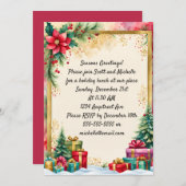 Zwei Weihnachtsbäume Einladung (Vorne/Hinten)