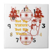 Zwei Weihnachtsbaumlichter Snowman Vision Fliese (Vorderseite)