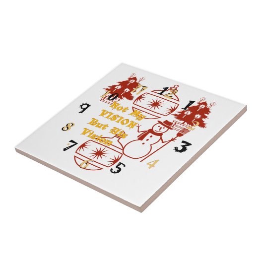 Zwei Weihnachtsbaumlichter Snowman Vision Fliese (Seite)