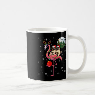 Zwei Weihnachtsfeiertage Mops Riding Flamingo Rent Kaffeetasse