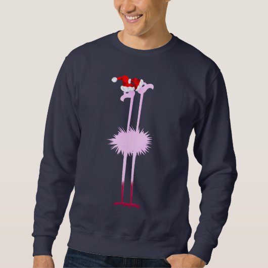 Zwei Weihnachtsflamingo-Shirt Sweatshirt (Vorderseite)
