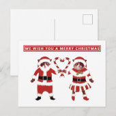 Zwei Weihnachtskarten für Katzen Postkarte (Vorne/Hinten)