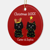 Zwei Weihnachtsleuchten Individuelle Namen Niedlic Keramik Ornament (Links)