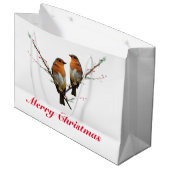 Zwei Weihnachtsmänner Große Geschenktüte (Vorderseite Schrägansicht)