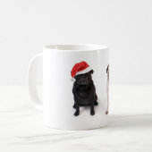Zwei WeihnachtsMöpse Kaffeetasse (Vorderseite Links)