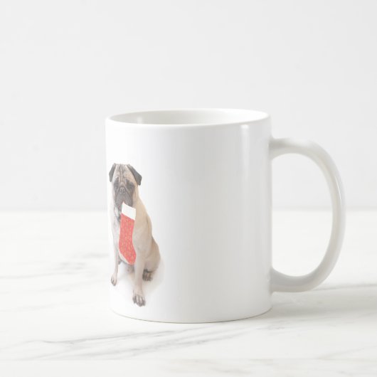 Zwei WeihnachtsMöpse Kaffeetasse (Rechts)