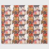 Zwei Weihnachtsnussknacker Geschenkpapier (Flach)