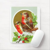 Zwei Weihnachtsrobinen Mousepad (Mit Mouse)