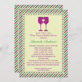 Zwei Weingläser Bridal Dusche Einladung (Vorne/Hinten)