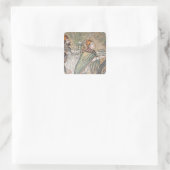 Zwei Weisen Quadratischer Aufkleber (Tasche)