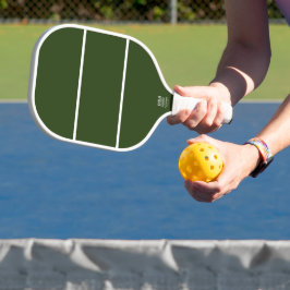 Zwei weiße Akzente Streifen mit feinem grünem Hint Pickleball Schläger