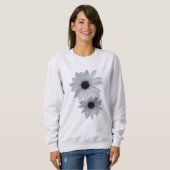 zwei weiße Blume Sweatshirt (Vorne ganz)