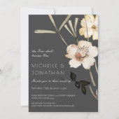 Zwei weiße Blume über die Christliche Hochzeit in  Einladung (Vorderseite)