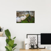 Zwei weiße Bunnies Poster (Heimbüro)