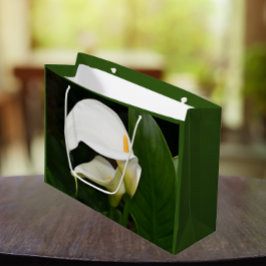 Zwei weiße Calla Lilies Floral Große Geschenktüte